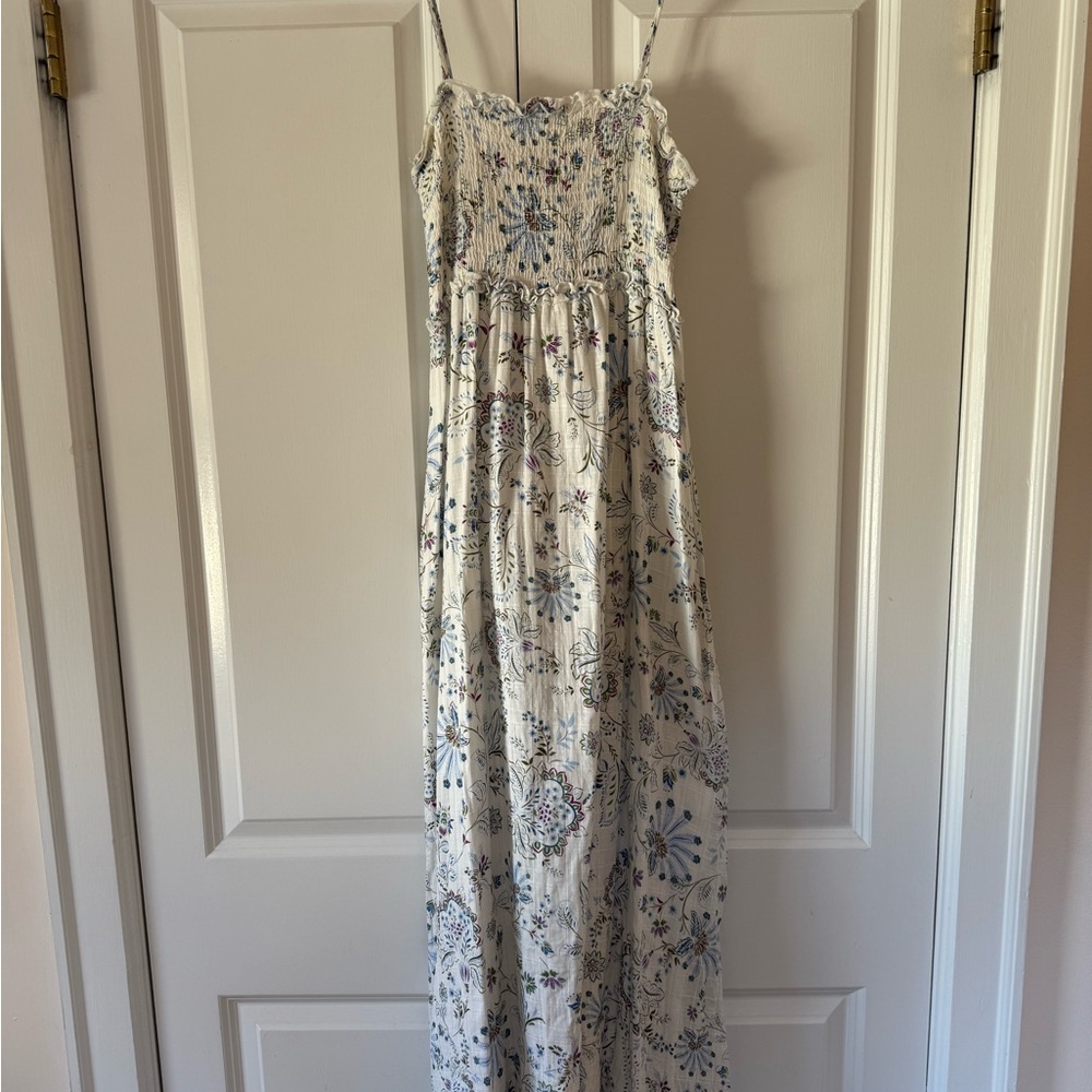 Aqua ladies Maxi Floral Dress with Spaghetti Straps